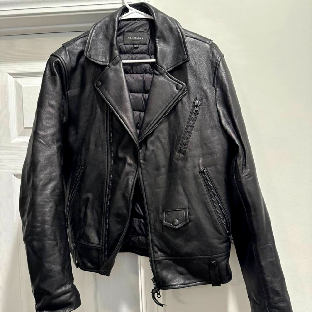 Mackage Leather Moto Motorcycle Jacket 38